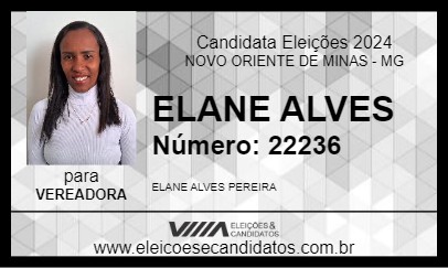 Candidato ELANE ALVES 2024 - NOVO ORIENTE DE MINAS - Eleições