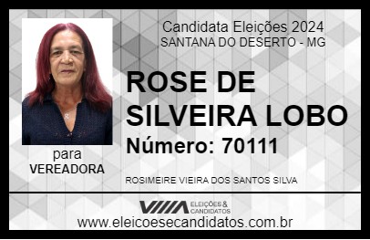 Candidato ROSE DE SILVEIRA LOBO 2024 - SANTANA DO DESERTO - Eleições