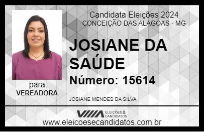 Candidato JOSIANE DA SAÚDE 2024 - CONCEIÇÃO DAS ALAGOAS - Eleições