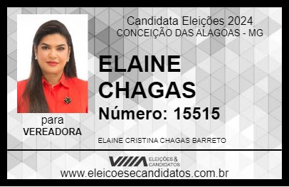 Candidato ELAINE CHAGAS 2024 - CONCEIÇÃO DAS ALAGOAS - Eleições