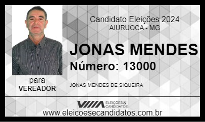 Candidato JONAS MENDES 2024 - AIURUOCA - Eleições