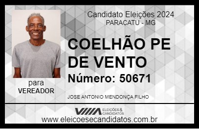 Candidato COELHÃO PE DE VENTO 2024 - PARACATU - Eleições