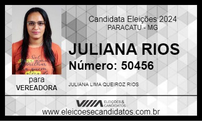 Candidato JULIANA RIOS 2024 - PARACATU - Eleições