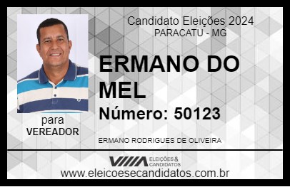 Candidato ERMANO DO MEL  2024 - PARACATU - Eleições