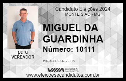 Candidato MIGUEL DA GUARDINHA 2024 - MONTE SIÃO - Eleições