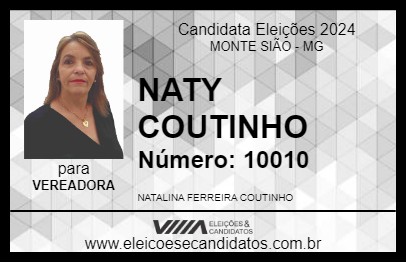 Candidato NATY COUTINHO 2024 - MONTE SIÃO - Eleições