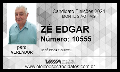 Candidato ZÉ EDGAR 2024 - MONTE SIÃO - Eleições