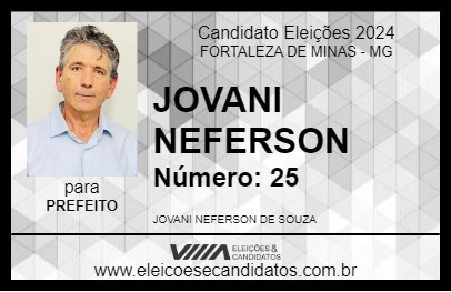 Candidato JOVANI NEFERSON 2024 - FORTALEZA DE MINAS - Eleições