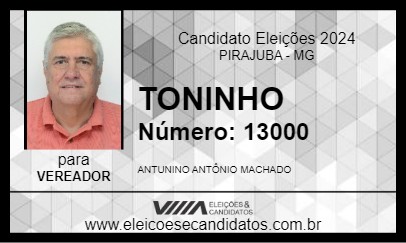 Candidato TONINHO 2024 - PIRAJUBA - Eleições