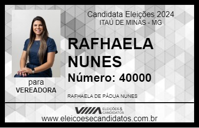 Candidato RAFHAELA NUNES 2024 - ITAÚ DE MINAS - Eleições