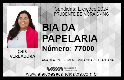 Candidato BIA DA PAPELARIA 2024 - PRUDENTE DE MORAIS - Eleições