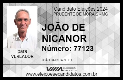 Candidato JOÃO DE NICANOR 2024 - PRUDENTE DE MORAIS - Eleições