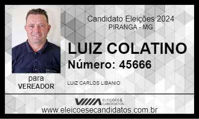 Candidato LUIZ COLATINO 2024 - PIRANGA - Eleições