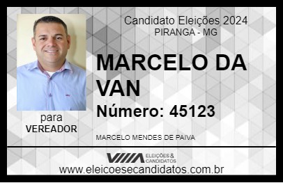 Candidato MARCELO DA VAN 2024 - PIRANGA - Eleições