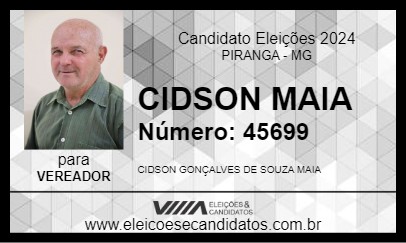 Candidato CIDSON MAIA 2024 - PIRANGA - Eleições