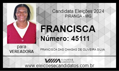 Candidato FRANCISCA 2024 - PIRANGA - Eleições