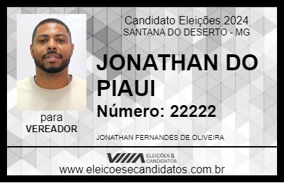 Candidato JONATHAN DO PIAUI 2024 - SANTANA DO DESERTO - Eleições