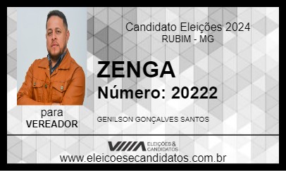 Candidato ZENGA 2024 - RUBIM - Eleições