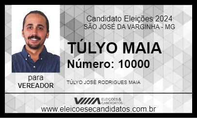 Candidato TÚLYO MAIA 2024 - SÃO JOSÉ DA VARGINHA - Eleições