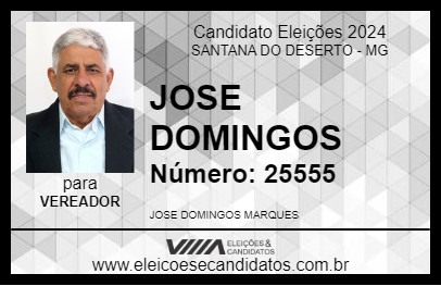 Candidato JOSE DOMINGOS 2024 - SANTANA DO DESERTO - Eleições