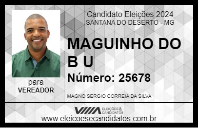 Candidato MAGUINHO DO B U 2024 - SANTANA DO DESERTO - Eleições