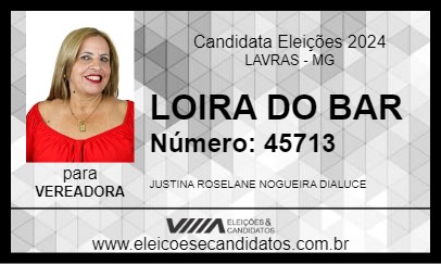 Candidato LOIRA DO BAR  2024 - LAVRAS - Eleições