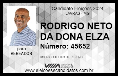 Candidato RODRIGO NETO DA DONA ELZA 2024 - LAVRAS - Eleições