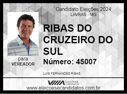 Candidato RIBAS DO CRUZEIRO DO SUL  2024 - LAVRAS - Eleições