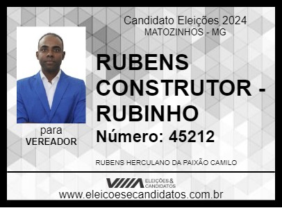 Candidato RUBENS CONSTRUTOR - RUBINHO 2024 - MATOZINHOS - Eleições