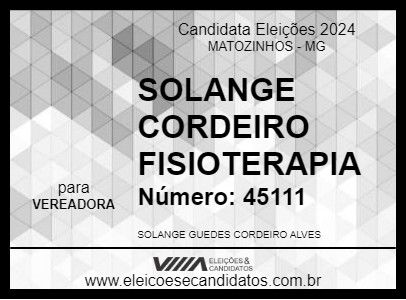 Candidato SOLANGE CORDEIRO FISIOTERAPIA 2024 - MATOZINHOS - Eleições