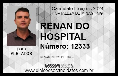 Candidato RENAN DO HOSPITAL 2024 - FORTALEZA DE MINAS - Eleições