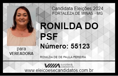 Candidato RONILDA DO PSF 2024 - FORTALEZA DE MINAS - Eleições