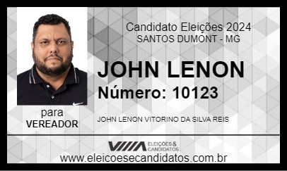 Candidato JOHN LENON 2024 - SANTOS DUMONT - Eleições