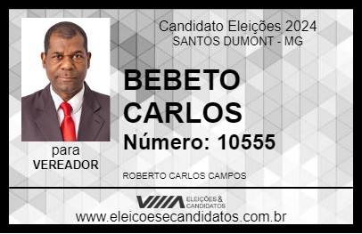 Candidato BEBETO CARLOS 2024 - SANTOS DUMONT - Eleições