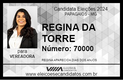 Candidato REGINA DA TORRE 2024 - PAPAGAIOS - Eleições