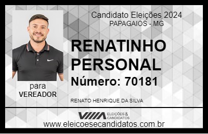 Candidato RENATINHO PERSONAL 2024 - PAPAGAIOS - Eleições