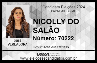 Candidato NICOLLY DO SALÃO 2024 - PAPAGAIOS - Eleições