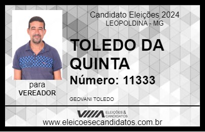 Candidato TOLEDO DA QUINTA 2024 - LEOPOLDINA - Eleições