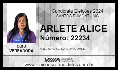 Candidato ARLETE ALICE 2024 - SANTOS DUMONT - Eleições