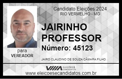 Candidato JAIRINHO PROFESSOR 2024 - RIO VERMELHO - Eleições