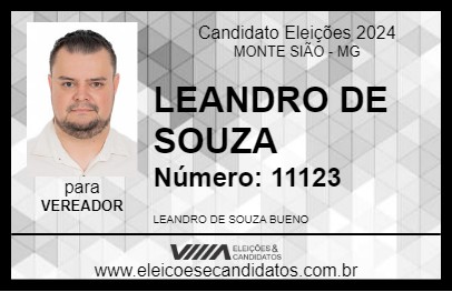 Candidato LEANDRO DE SOUZA 2024 - MONTE SIÃO - Eleições