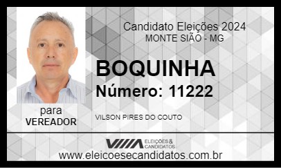 Candidato BOQUINHA 2024 - MONTE SIÃO - Eleições