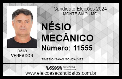 Candidato NÉSIO MECÂNICO 2024 - MONTE SIÃO - Eleições