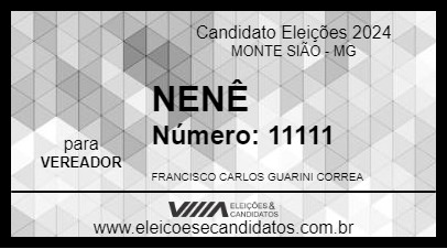 Candidato NENÊ 2024 - MONTE SIÃO - Eleições