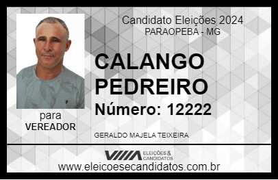 Candidato CALANGO PEDREIRO 2024 - PARAOPEBA - Eleições