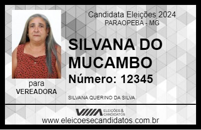 Candidato SILVANA DO MUCAMBO 2024 - PARAOPEBA - Eleições