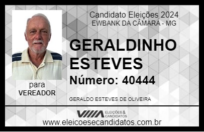 Candidato GERALDINHO ESTEVES 2024 - EWBANK DA CÂMARA - Eleições