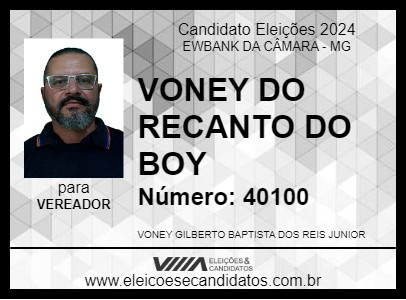 Candidato JUNINHO DO RECANTO DO BOI 2024 - EWBANK DA CÂMARA - Eleições