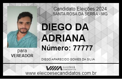 Candidato DIEGO DA ADRIANA 2024 - SANTA ROSA DA SERRA - Eleições