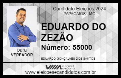 Candidato EDUARDO DO ZEZÃO 2024 - PAPAGAIOS - Eleições